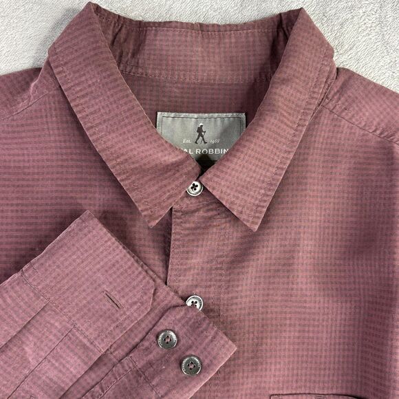 Royal Robbins Shirt Mens XL Burgundy Long Sleeve Relaxed Fit ROYCLS-572 - Picture 1 of 11